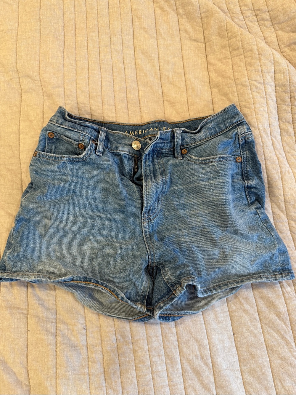 American Eagle Outfitters Women's Light Blue Denim Cutoff Shorts